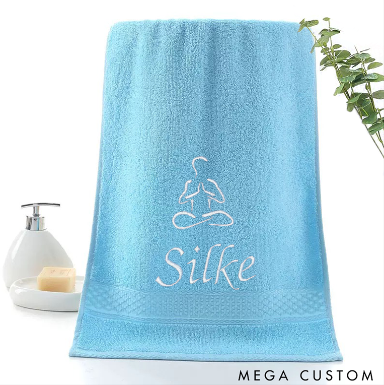Personalized Yoga Hand Towel with Meditation Pose Design Perfect for Yoga, Meditation and Fitness Sessions