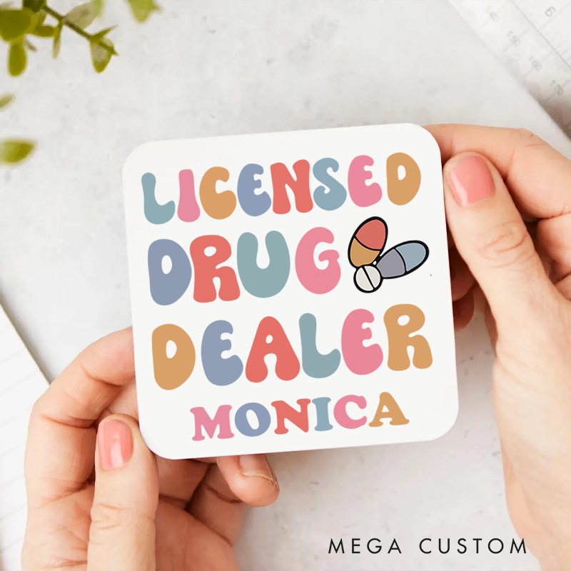 Personalized Coasters for Nurse Customized Licensed Drug Dealer Design Coasters Nurse Gift