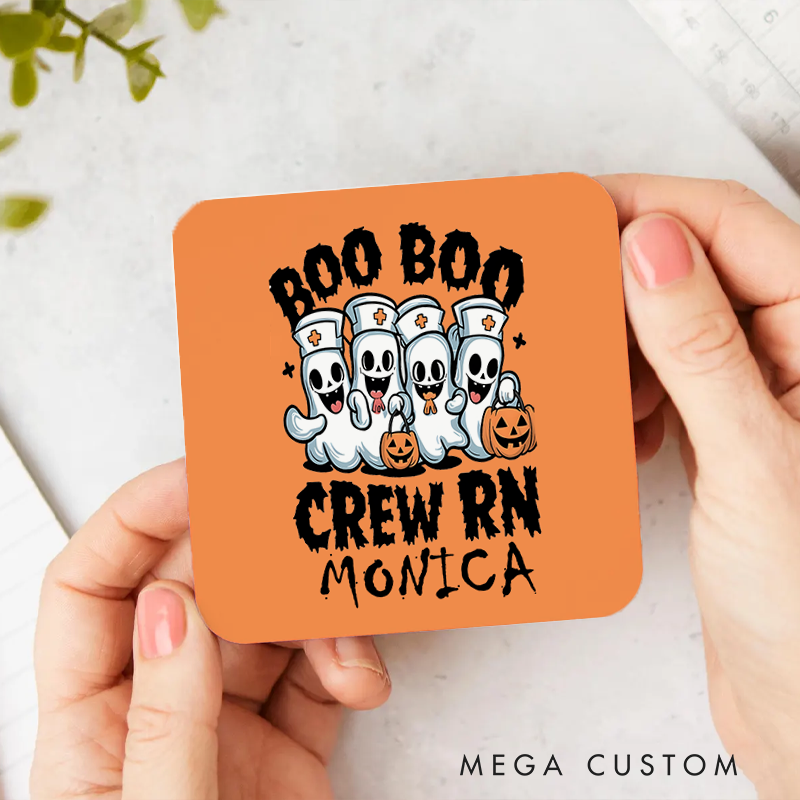 Personalized Coasters for Nurse Customized Boo Boo Crew RN Design Coasters Nurse Gift