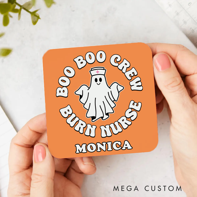 Personalized Coasters for Nurse Customized Boo Boo Crew Burn Nurse Design Coasters Nurse Gift