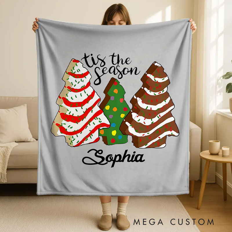 Personalized Christmas Tree Cake Baby Blankets Christmas Holiday Cake Blanket