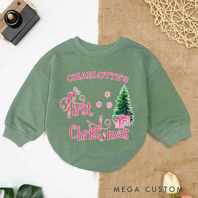 Personalized Baby’s First Christmas Baby Onesie Perfect for Celebrating a Memorable Holiday Season Baby Bodysuit