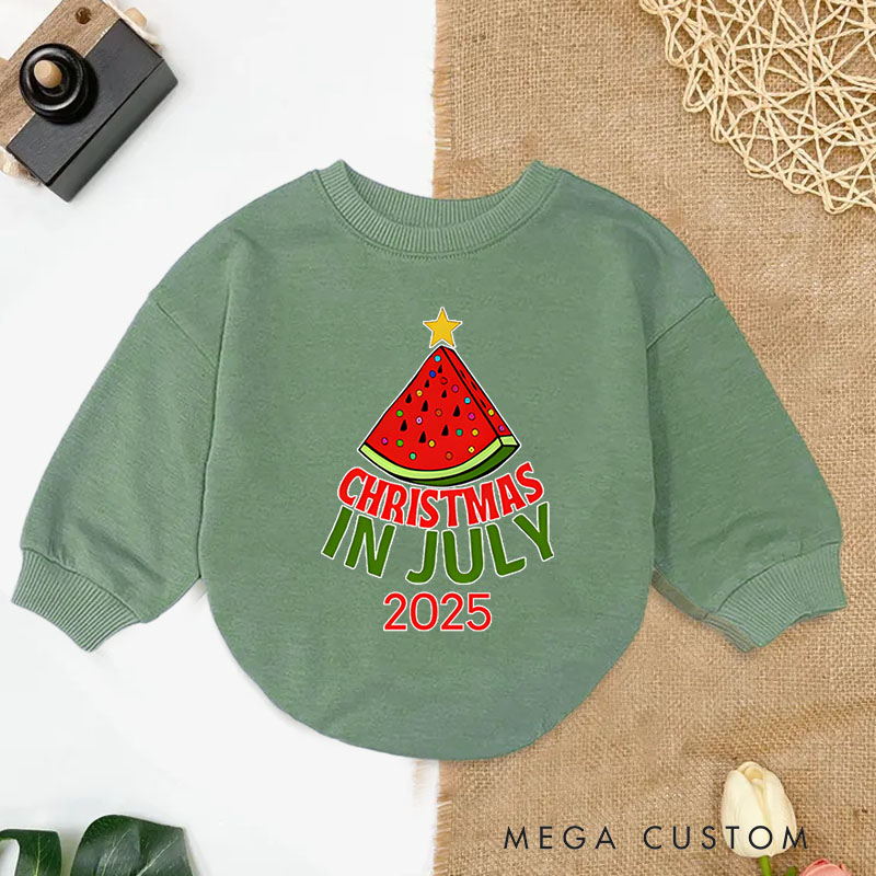 Personalized Christmas in July Watermelon Baby Onesie Perfect for a Unique and Fun Holiday Celebration Baby Bodysuit