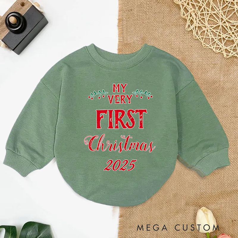 Personalized My Very First Christmas Baby Onesie Perfect for Marking a Baby's Holiday Milestone Baby Bodysuit