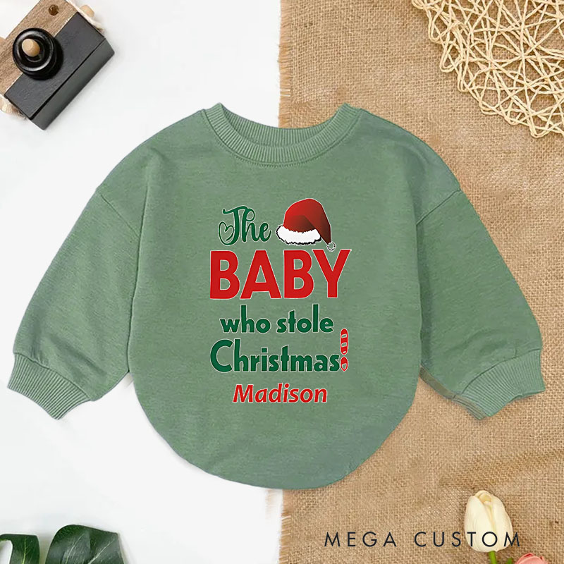 Personalized The Baby Who Stole Christmas Baby Onesie Perfect for Adding Humor to Holiday Outfits Baby Bodysuit