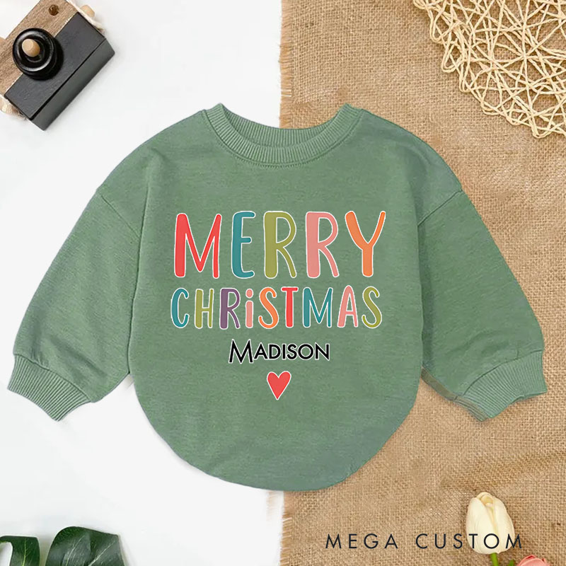 Personalized Merry Christmas Baby Onesie Perfect for Adding Festive Cheer to Holiday Celebrations Baby Bodysuit