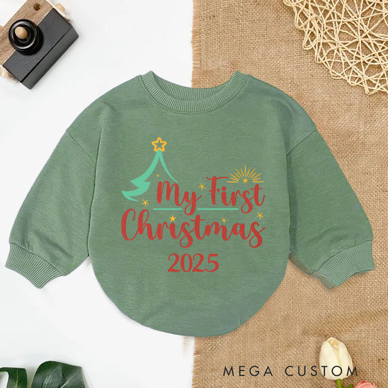 Personalized My First Christmas Tree Baby Onesie Perfect for Celebrating a Baby’s Special Holiday Season Baby Bodysuit