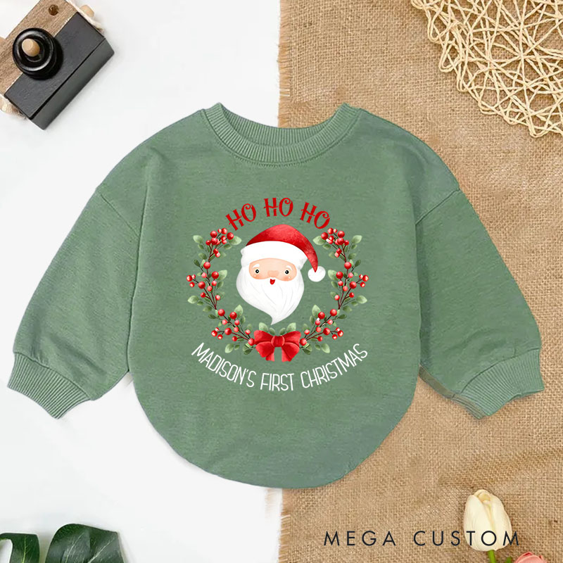 Personalized Ho Ho Ho Santa Baby Onesie Perfect for Celebrating a Baby’s First Festive Holiday Season Baby Bodysuit
