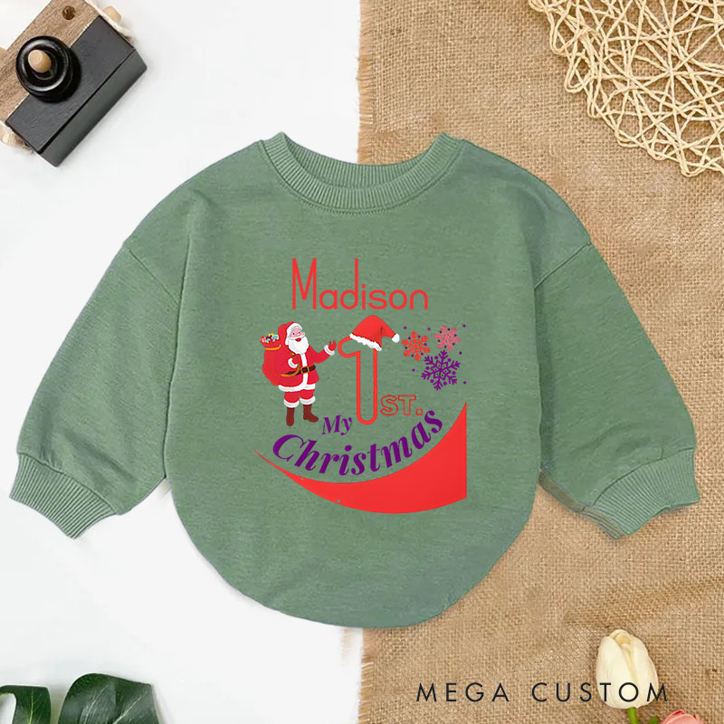 Personalized My First Christmas Santa Baby Onesie Perfect for Marking a Baby’s Holiday Milestone Baby Bodysuit