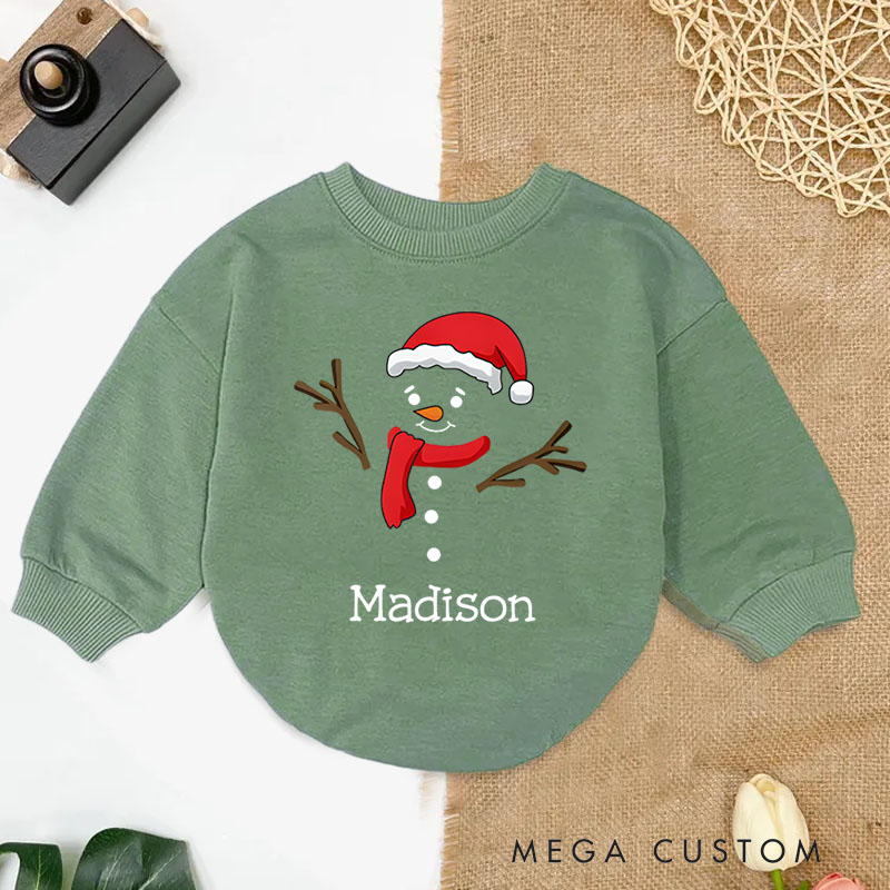 Personalized Snowman Baby Onesie Perfect for Adding Whimsy and Fun to a Baby’s Holiday Outfit Baby Bodysuit