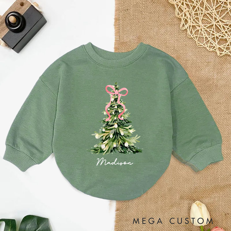 Personalized Christmas Tree Baby Onesie Perfect for Celebrating the Holiday Spirit with Festive Charm Baby Bodysuit