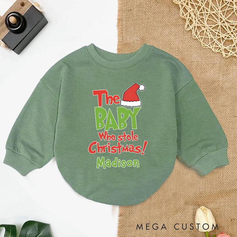Personalized The Baby Who Stole Christmas Baby Onesie Perfect for Adding Humor to Holiday Outfits Baby Bodysuit