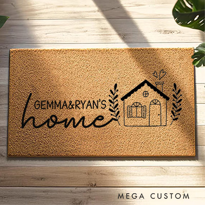 Personalized Hand Drawn Home Doormat Custom Family Door Mat New Home Gift Housewarming Wedding Gift for Couples First Home Gifts Christmas Gift