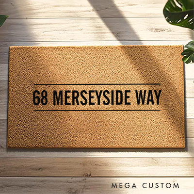 Personalized Modern Address Doormat Custom Front Doormat First Home Couples Gift Housewarming Gifts Welcome Mat for Home Closing Gift