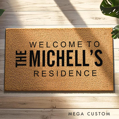 Personalized Doormat Custom Door Mat With Family Name New Home Gift Housewarming Gift a Stylish Entrance First Home Gifts Christmas Gift for Family