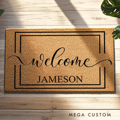 Personalized Welcome Doormat Custom Front Doormat Housewarming Gifts First Home Couple Gift Welcome Mat for Home Closing Gift New Home Gift