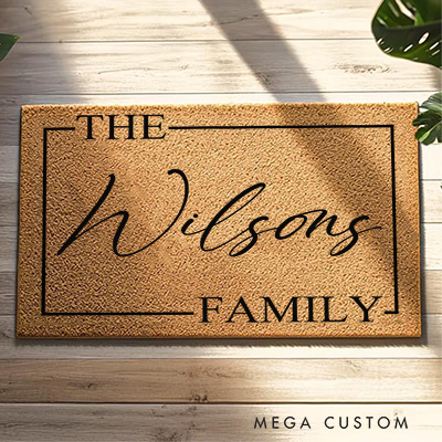 Personalized Home Doormat Custom Elegant Family Name Doormat Housewarming Gifts A Stylish Welcome First Home Couple Gift Closing Gift New Home Gift