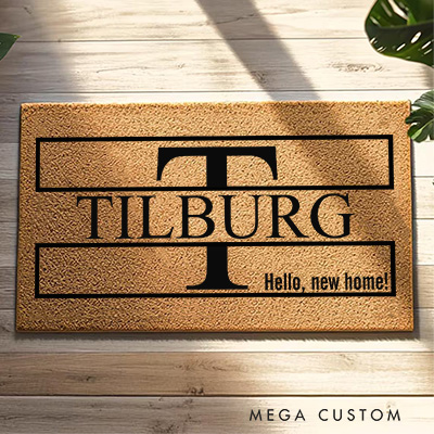 Personalized Monogram Welcome Doormat Custom Welcome Front Doormat Housewarming Gifts for Your New Home Closing Gift New Home Gift