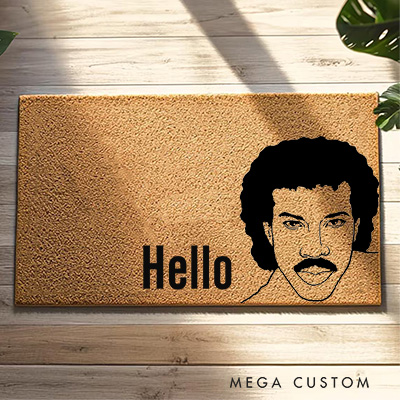 Personalized Funny Doormat Lionel Richie Hello Doormat Housewarming Gift New Home Decor Custom Porch Decor