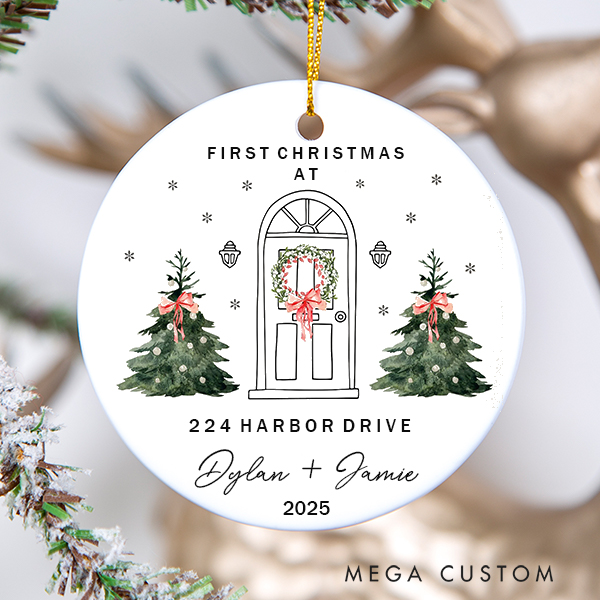 Personalized First Christmas New Home Ornament First Home Ornament  2025 House Address Ornament New Home Gift Christmas Gift Housewarming Gift