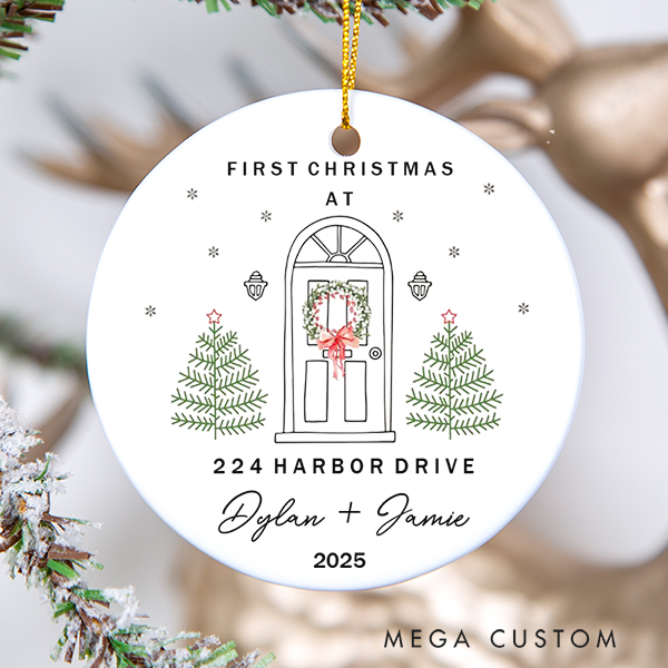 Personalized First Christmas Ornament New Home Ornament First Home Ornament New Home Gift Christmas Gift 2025 House Address Ornament Housewarming Gift