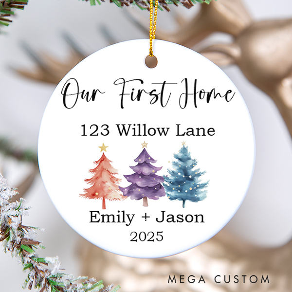 Personalized Our First Home Christmas Ornament New Home Ornament New Home Gift Christmas Gift 2025 House Address Ornament Housewarming Gift