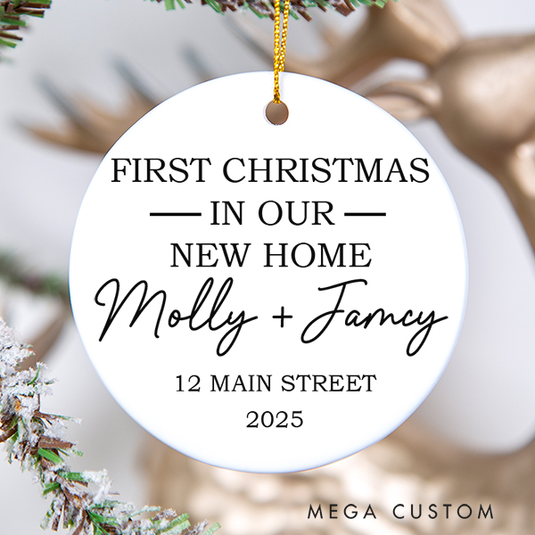 Personalized First Christmas in Our New Home Ornaments First Home Ornament New Home Gift Christmas Gift 2025 House Address Ornament Housewarming Gift