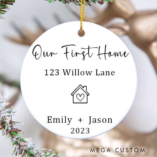 Personalized Our First House Christmas Ornament Personalized Housewarming Gift New Home Ornament New House Ornament Real Estate Gift New Home Gift