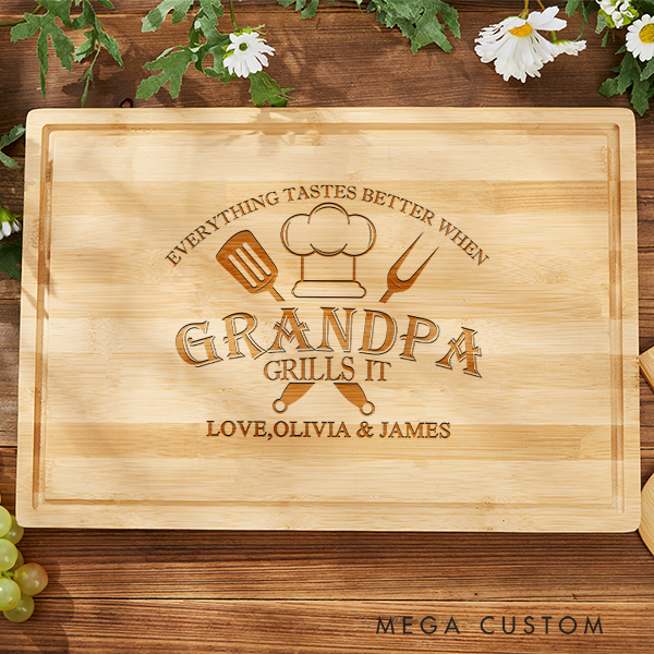 Personalized Cutting Board King of The Grill Cutting Board for Dad Celebrating Dad As The Grill Master Housewarming Gift Father's Day Gift for Him