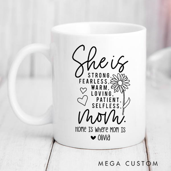 Personalized Mug for Mom Home Is Where Mom Is Coffee Mug Christmas Gift Moving Away Mother Daughter Housewarming Gift Mothers Day Gifts
