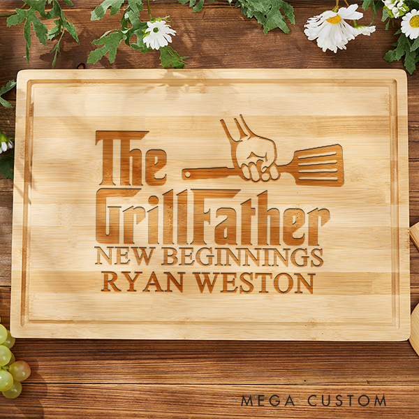 Personalized Cutting Board BBQ Cutting Board for Dad The Grill Father Housewarming Gift Moving House New Home Gift Father's Day Gift