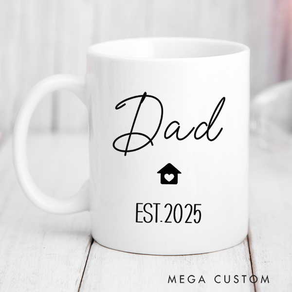 Personalized Mug for Dad Family Gift Custom 15oz Coffee Mug Housewarming Gift Coffee Cup Gift for Dad Christmas Gift New Home Gift Dad Gift Moving Gift