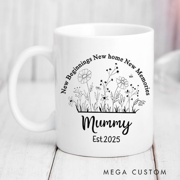 Personalized Mug for Mom Family Gift Custom 11oz Coffee Mug Housewarming Gift Coffee Cup Gift for Mom Christmas Gift New Home Gift Mom Gift