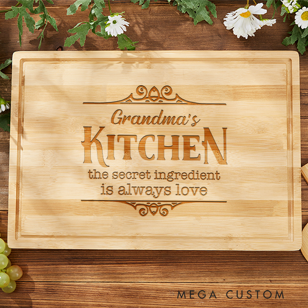 Personalized Cutting Board Bamboo Charcuterie Board Housewarming Gifts Grandma Cutting Board Custom Grandma's Kitchen Gift Mother's Day Gift