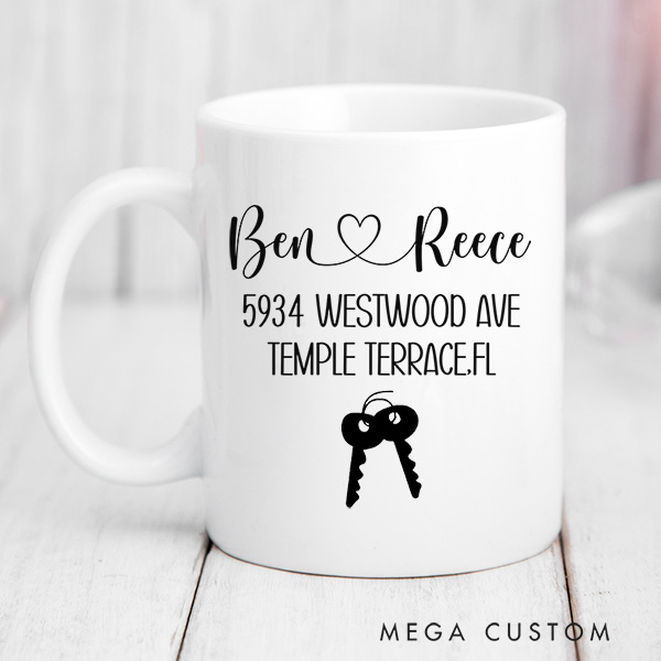 Personalized Mug Custom 11oz Coffee Mug Housewarming Gift New Homeowner Gift Moving Away Gift First Home for Couple New Home Gift Xmas Gift