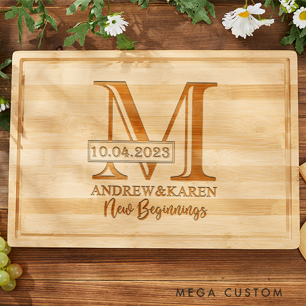 Personalized Cutting Board Charcuterie Board Real Estate Closing Gift Wedding Housewarming Gift New Home Gift Farmhouse Cutting Board New Beginnings