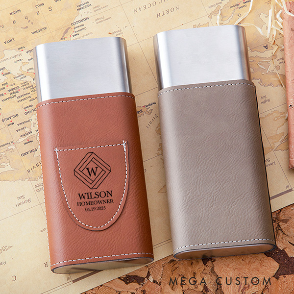 Personalized Leather Cigar Case Engraved Cigar Holder with Cutter Housewarming Gift New Homeowner Gifts Father's Day Gifts  Moving Gift for Husband
