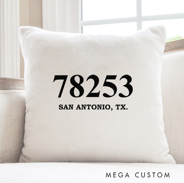 Personalized Pillow For Family New Home Present Zip Code Pillow Lumbar Pillow Cover Housewarming Gift Farmhouse Pillow Cover