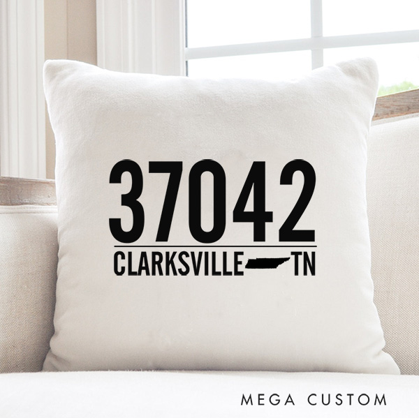 Personalized Zip Code Pillow State Pillow Home Pillow New Home Gift Ideas Housewarming Gift Idea