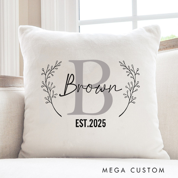 Personalized Throw Pillow Engagement Gift Wedding Gift For Couple Last Name Established Home Pillow New Home Gift Ideas Housewarming Gift