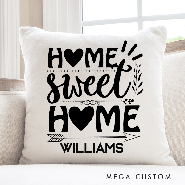 Personalized Throw Pillow New Home Gift Home Sweet Home Pillow Home Pillow Housewarming Gift Custom Lumbar Pillow Living Room Decor Farmhouse Pillow