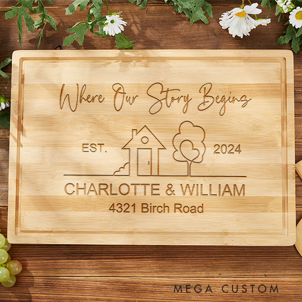 Personalized Cutting Board Charcuterie Board Real Estate Closing Gift Wedding Housewarming Gift New Home Gift Farmhouse Cutting Board  New Beginning