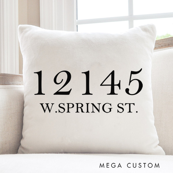 Personalized Street Address Pillow House Address Numbers Home Address Number Pillow Home Pillow New Home Gift Housewarming Gift