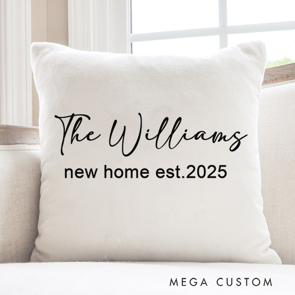 Personalized Last Name Pillow Custom Throw Pillow Wedding Gift For Couple New Home Gift Housewarming Gift