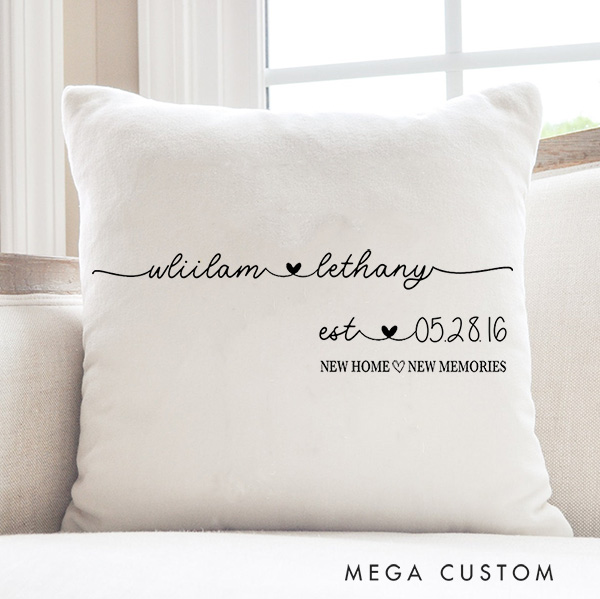 Personalized Pillow Newlywed Gift Wedding Gift Engagement Gift Custom Throw Pillow With Name Gift For Bride New Home Gift Housewarming Gift