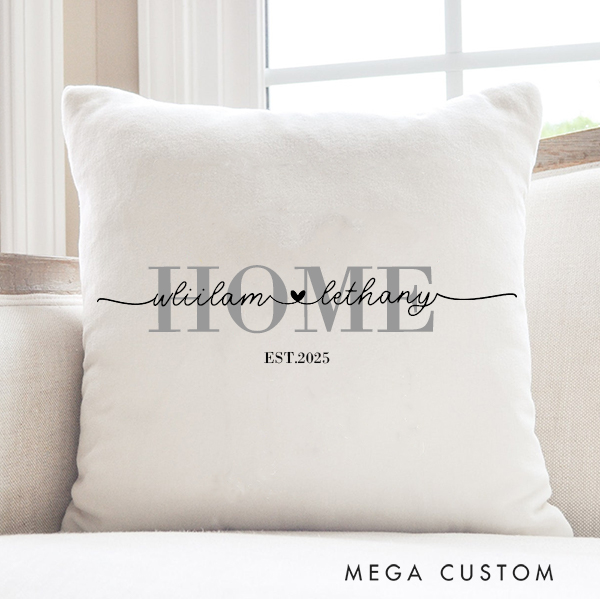 Personalized Housewarming Throw Pillow Home Design With Custom Names New Home Decor Gift Housewarming Gift 