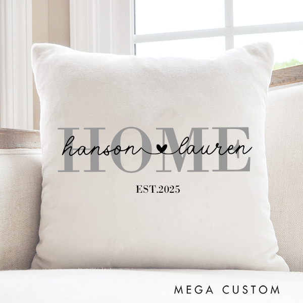 Personalized Pillow For Family New Home Present Custom Throw Pillow Case Housewarming Gifts for Newlywed Couple First Home Gift New Home Gift