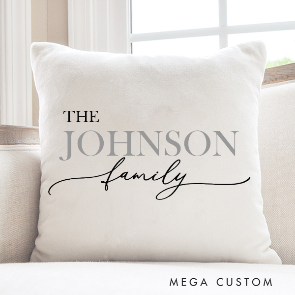 Personalized Throw Pillow Custom Last Name Pillow Case Housewarming Gifts For Family First Home Gift New Home Gift Housewarming Gifts
