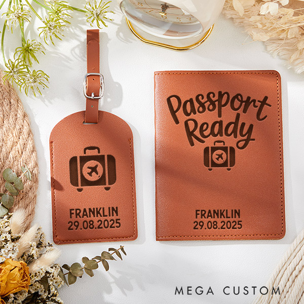 Personalized Passport Ready Passport Holder and Luggage Tag Set for Traveling Lovers Personalized Travel Gifts