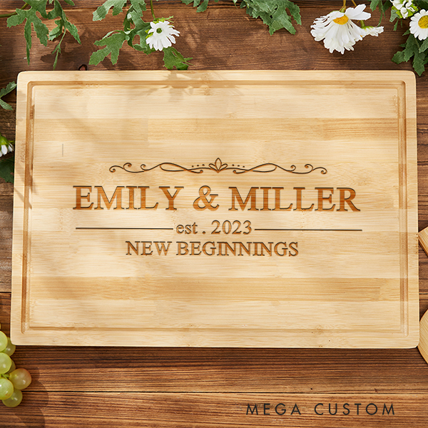Personalized Cutting Board Charcuterie Board Celebrating New Beginnings Gift Wedding Housewarming Gift New Home Gift Moving Gift